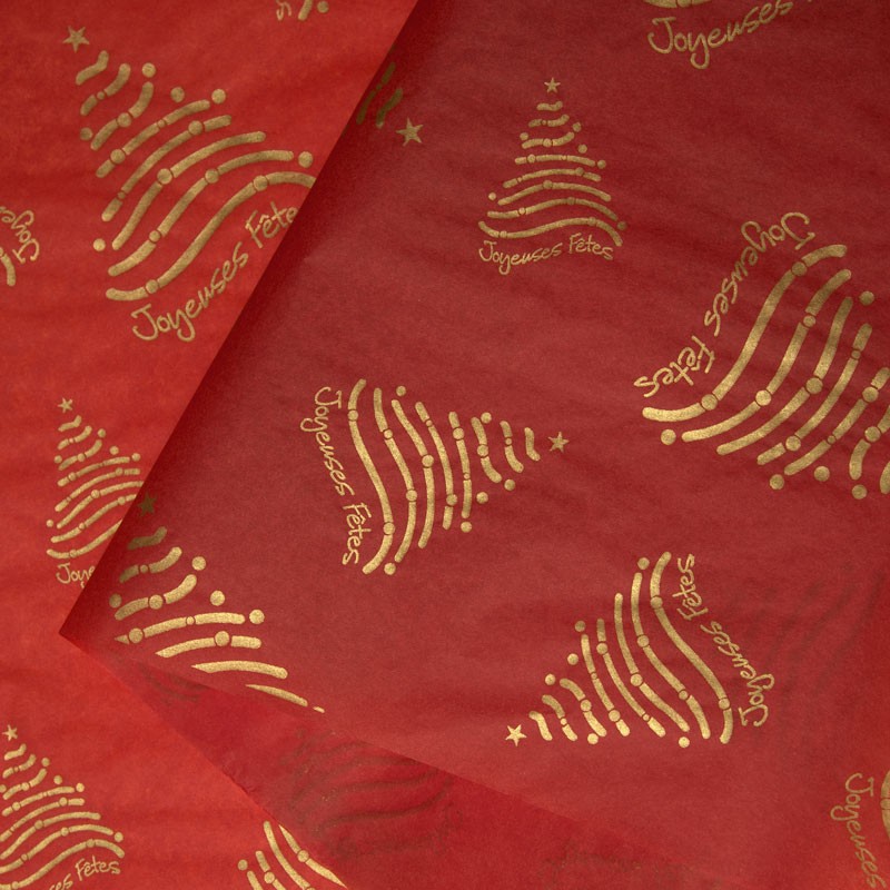 Lot De 10 Feuilles De Papier De Soie Rouge Baier & Schneider - 50 X 70 Cm, 18 G/m² - 2