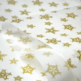 Papier de soie "Etoiles" Blanc & Or