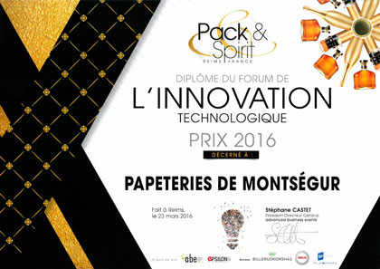 Prix innovation salon Pack Spirit 2016
