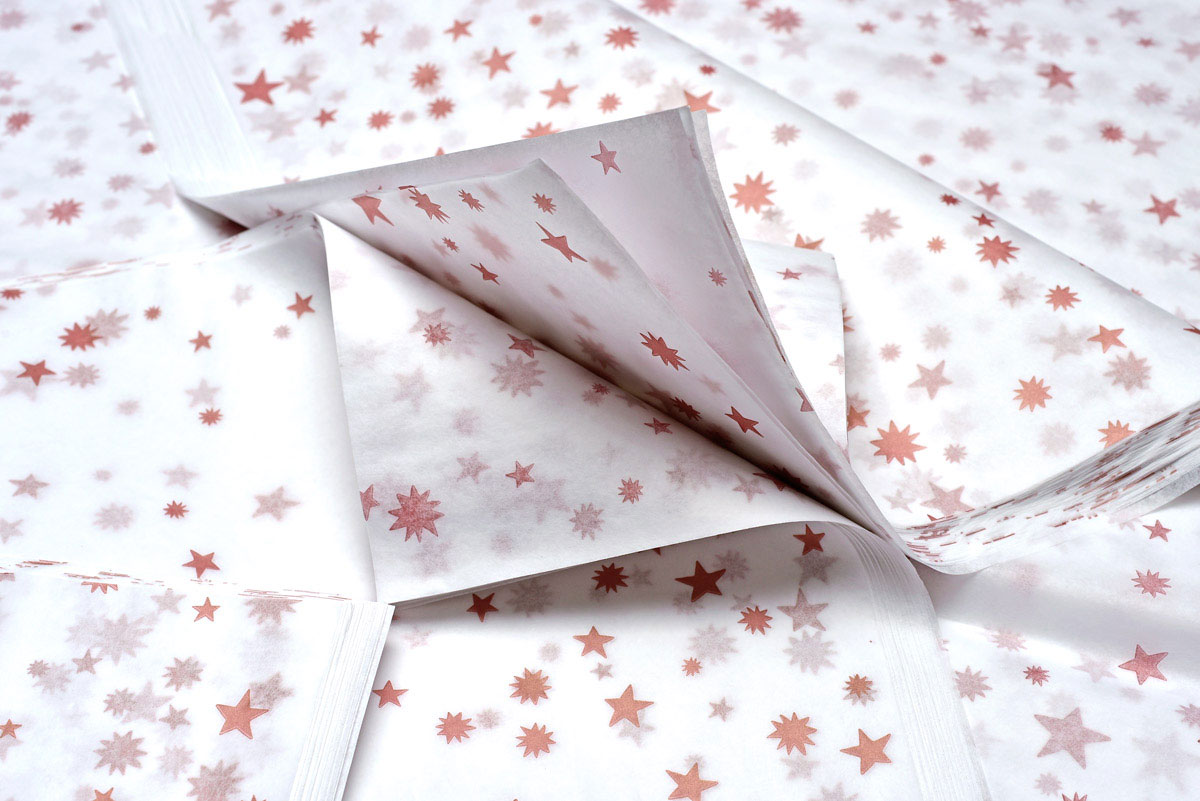 Papier De Soie Pour Emballage Cadeau - Papier De Soie Imprimé Star