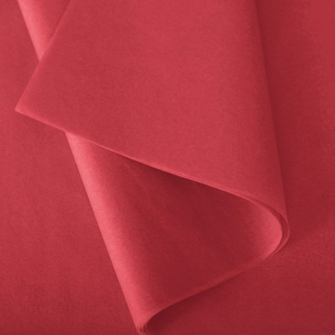 Lot De 10 Feuilles De Papier De Soie Rouge Baier & Schneider - 50 X 70 Cm, 18 G/m²