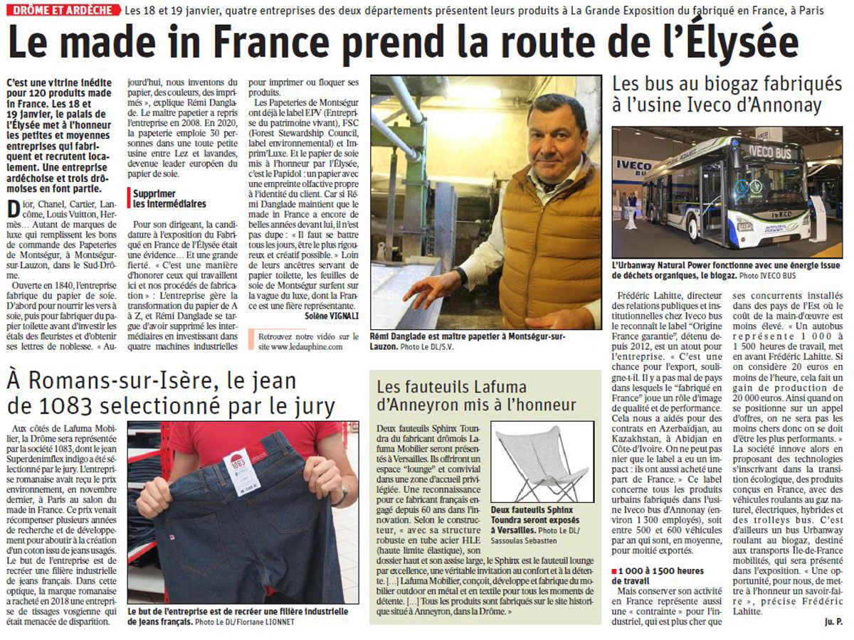Le-Dauphine : Le Made in France prend la route de l'Elysee